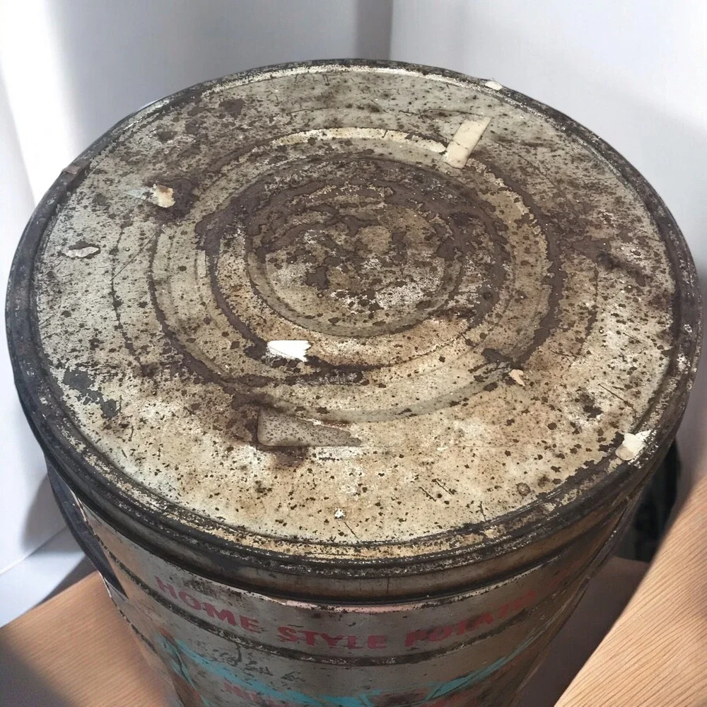 Vintage Gibbles  POTATO CHIPS LARGE 56 Oz Potato Chip‎ Tin Can Rare - Picture 4 of 5